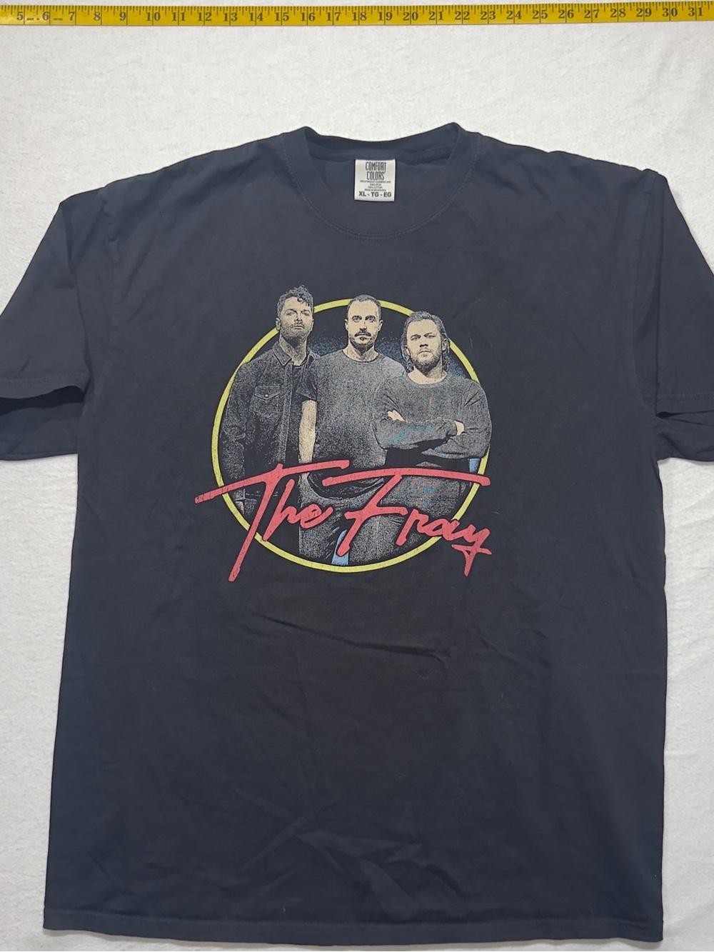 Comfort Colors The Fray Graphic Tee in Black with Yellow & Red Print
